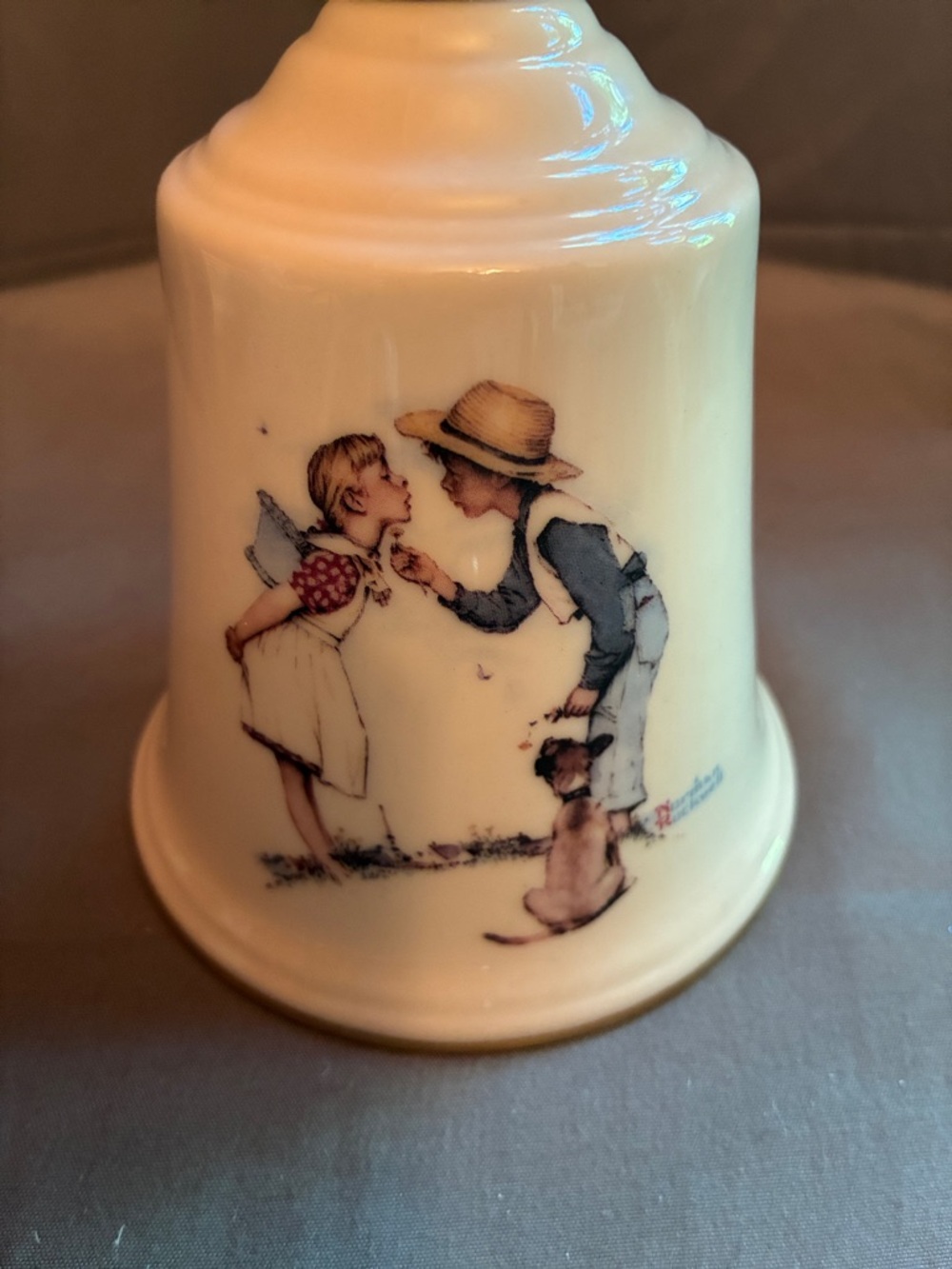 Gorham “Beguiling Buttercup” Porcelain Bell in Cream and Gold, 9” tall - Picture 7 of 7